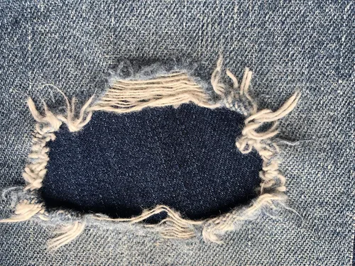 Vista 6 de Parches de mezclilla elástica negra súper resistente para planchar - de Holey Patches (tamaños surtidos) (1-5" x 8")