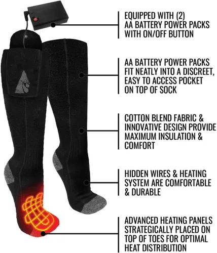 Vista 5 de ActionHeat Calcetines calefactables con batería AA Classic