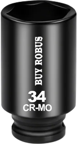 Vista 12 de Enchufe métrico de impacto profundo de 1-1/4 de 1/2", CR-MO de 6 puntos para una fácil extracción de la tuerca del eje Negro