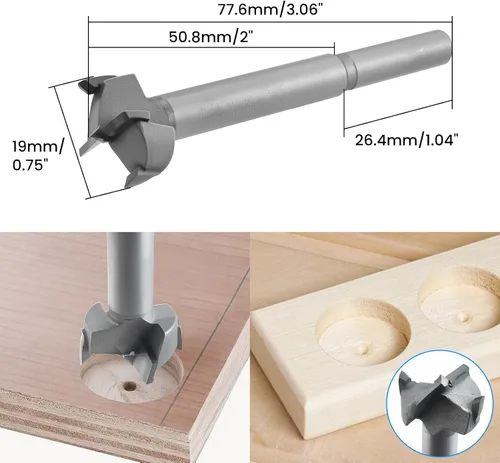 Vista 3 de SDTC Tech Kit de cerradura de cajón de escritorio y perforador de puerta, diámetro de apertura de 0.75 pulgadas / 0.748 in para paneles de puerta
