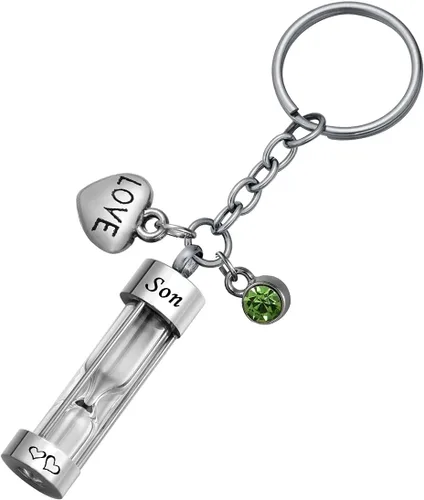 Vista 7 de Llavero de reloj de arena para cenizas, colgante de urna conmemorativa, recuerdo de cremación, joyería para tía, Aunt