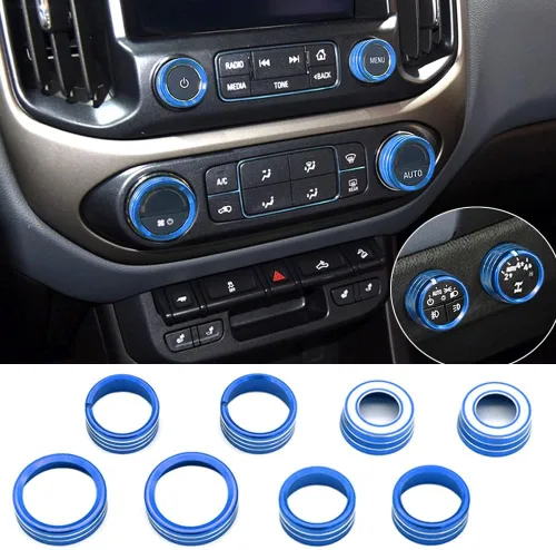 Vista 9 de Cubierta de perilla de audio de CA compatible con Chevrolet Chevy Colorado GMC Canyon 2015-2022 consola central control de clima automático señal