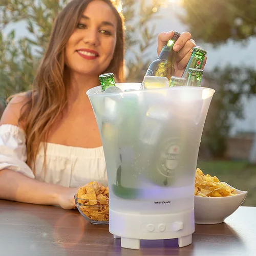 Vista 6 de Cubitera LED con Altavoz Recargable Sonice InnovaGoods