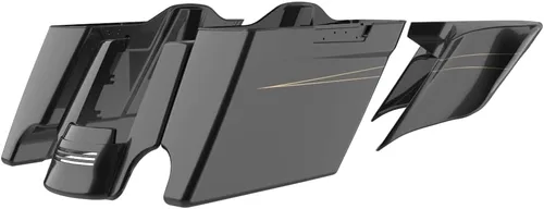 Vista 85 de Cubiertas laterales de alforjas estiradas para motocicleta, extensión extendida para Harley Touring 2014+ - Whisky ámbar Amber Whiskey