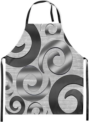 Vista 42 de Castle Fairy Delantal de cocina geométrico en espiral, moderno delantal impermeable con rayas simples para adultos (sin bolsillo), 31 x 26 pulgadas