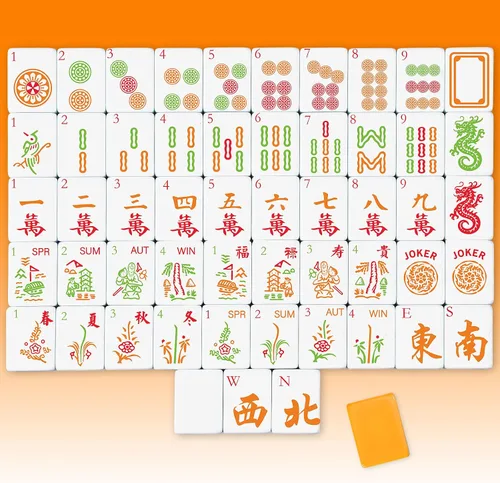 Vista 15 de Juego de 166 azulejos Mahjong, 1.2 pulgadas, negro