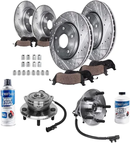 Vista 18 de Detroit Axle - 4 rotores de freno para Chevrolet Cruze 2014 2015 [modelos de motores de gas] Rotores de freno de disco perforados y ranurados