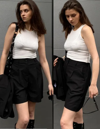 Vista 3 de Hotouch Bermudas para mujer, estilo casual, cintura elástica, pierna ancha, pantalones cortos de verano con bolsillos