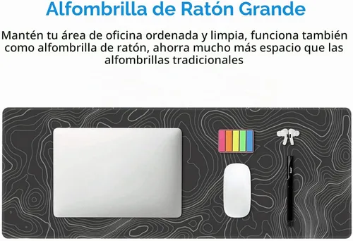Vista 8 de Topographic Contour - Alfombrilla de mouse para juegos, grande, XL, larga, extendida, alfombrilla de mouse grande, alfombrilla de mouse