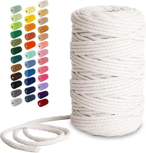 Vista 134 de Nook Theory Hilo de macramé de 3mm 109 yardas - Cuerda de macramé suave de 4mm, 5mm perfecta para nudos - Suministros de macramé para colgadores