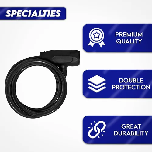 Vista 2 de Cerradura de bicicleta con llave – Cerradura de bicicleta – Cerradura para bicicletas – Cerraduras de bicicleta de PVC de 6 pies – Cerradura