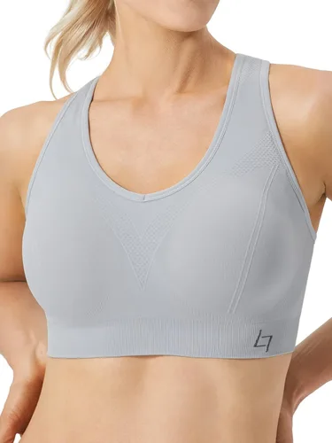Vista 2 de FITTIN - Brasier deportivo con espalda cruzada para mujer, soporte acolchado de alto impacto sin costuras para yoga, gimnasio, entrenamiento y.