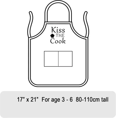 Vista 2 de Juego de delantal y sombrero de chef con bolsillos, delantal infantil para niños y niñas, para cocinar, cocina, delantales ajustables