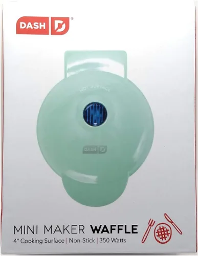Vista 4 de Dash Mini Waffle Iron de 4 pulgadas con el mejor libro de recetas de chafle Keto y diario de Charmed By Dragons (4 pulgadas MINI AQUA)