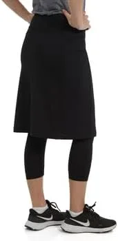 Vista 4 de Snoga - Falda de tubo suave y deportiva para mujer Kosher de 20 pulgadas con bolsillos dobles profundos + leggings recortados
