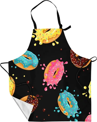 Vista 14 de Gkyygk Delantal para mujer con bolsillos, correa ajustable en el cuello y lazos en la cintura para cocinar, hornear, barbacoa, hombres y mujeres