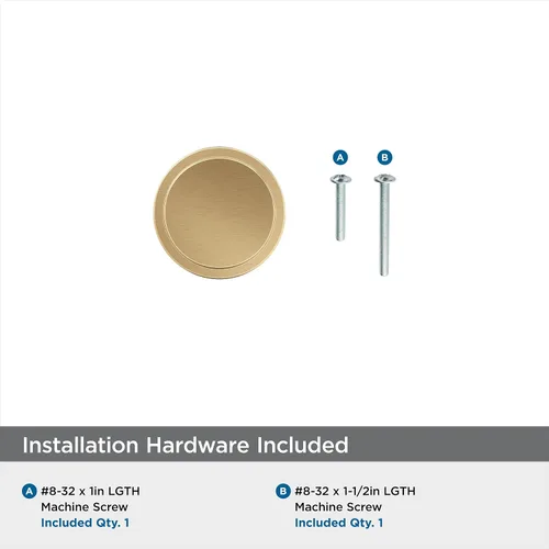 Vista 5 de Amerock Pomo para Gabinete Bronce Champán Pomo de Cajón de 1-3/8 Pulgadas (35 mm) de Diámetro Oberon Herrajes para Cocina y Baño