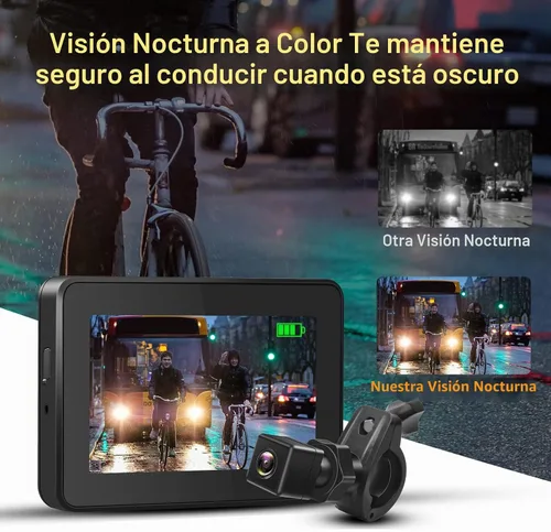 Vista 6 de Cámara de visión trasera para bicicleta, 115°, sin distorsión, 1080P Plug & Play