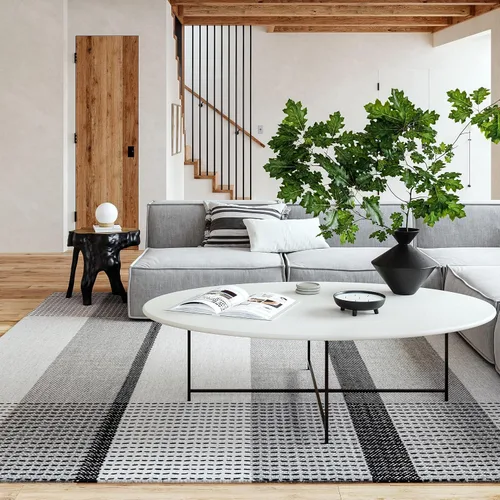 Vista 14 de Rugs USA Alfombra de lana con bloques de color azul Jay de 5 x 8 pulgadas, alto tráfico para sala de estar, dormitorio, oficina, entrada, pasillo
