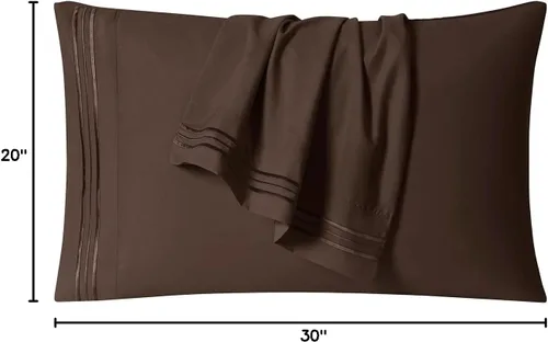 Vista 6 de Clara Clark Fundas de almohada de tamaño estándar – Funda de almohada ultra suave, fundas de almohada de microfibra ligera tamaño Queen – Juego de 2