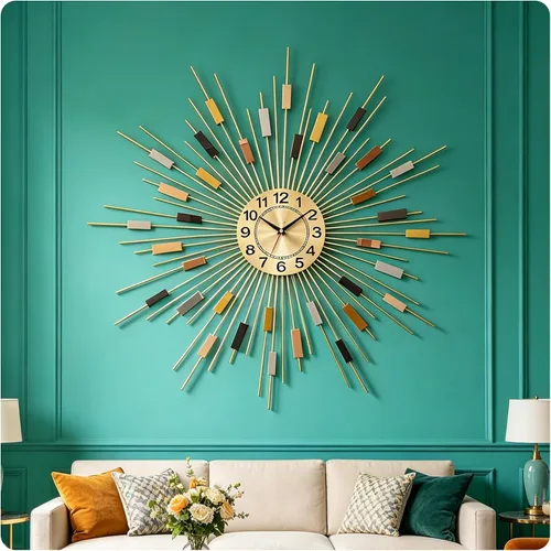Vista 17 de Reloj de pared decorativo grande, silencioso, sin tictac, moderno, de metal, decoración para sala de estar, oficina, dormitorio, cocina