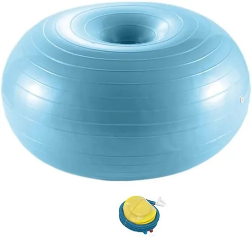 Vista 8 de Keenso Pelota de ejercicio con dona de yoga, entrenamiento de núcleo, pelota de estabilidad, pelota de ejercicio para yoga, pilates, entrenamiento