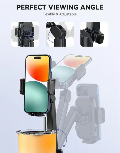 Vista 6 de Soporte para teléfono, respetuoso con el medio ambiente, fácil de instalar, 2 en 1, giratorio, expansor de celda para iPhone/Android/camión de 4-7
