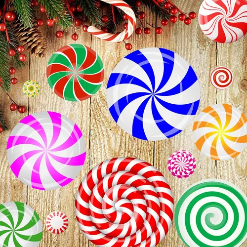 Vista 4 de 57 calcomanías de pared de Navidad, calcomanías decorativas para piso
