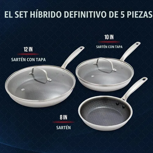 Vista 5 de Blue Diamond Juego de sartenes antiadherentes de acero inoxidable híbrido