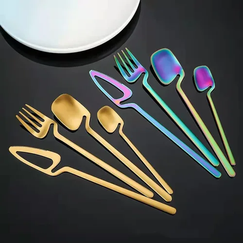 Vista 4 de NUEVO Juego de cubiertos de 120 piezas con utensilios para servir para 30, cubiertos de acero inoxidable de grado alimenticio para el hogar