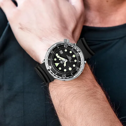 Vista 7 de ADDIESDIVE Diver Watches for Men, 47.5MM Automatic Wristwatch Nh35 Waterproof 300M Luminescent Chromalight Dial, My-H5