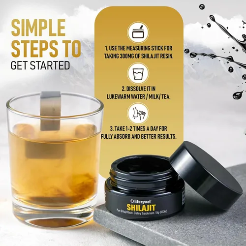 Vista 7 de Lifecykel - Resina Shilajit pura – 0.55 onzas Suplemento Shilajit de cosecha silvestre, rico en minerales para mayor fuerza, probado por terceros