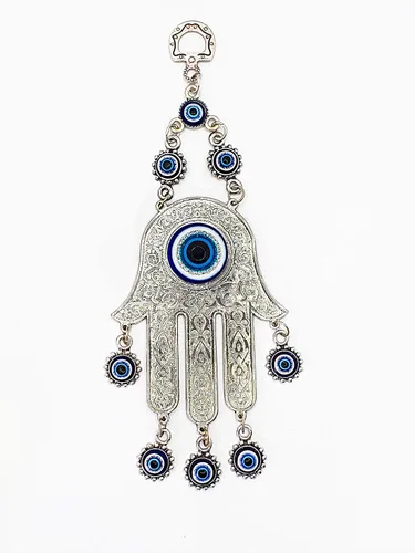 Vista 8 de LUCKBOOSTIUM Lucky Blue Evil Eye - Colgante colgante de ojo malvado, signo de protección y bendición, bonito dije para llaves del hogar, bolsa