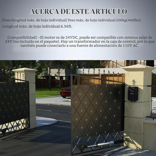 Vista 5 de SW440DC Kit de abridor de puerta batiente de brazo único para puerta de 440
