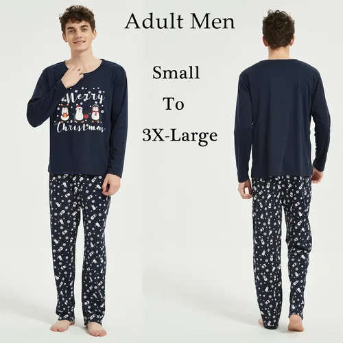 Vista 3 de Vozanet Famliy - Conjunto de pijama a juego con patrones de Papá Noel, pijamas de Navidad para hombres, mujeres y niños, ropa de Navidad