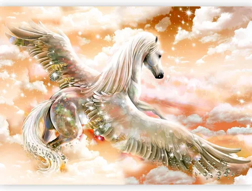 Vista 16 de artgeist Mural Pegaso Unicornio 79x55 pulgadas - Papel pintado no tejido de forro polar Decoración de pared Impresión fotográfica Diseño de imagen