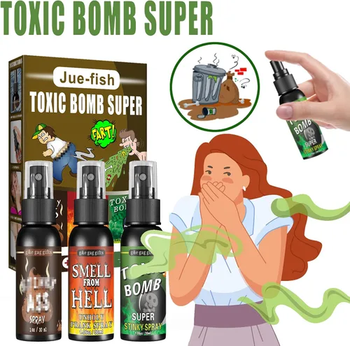 Vista 5 de Winbar Aerosol líquido extrafuerte, paquete de 3 juguetes de broma y broma, spray húmedo potente, bromas súper fuertes para adultos o niños