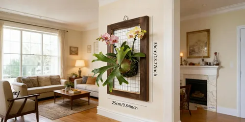Vista 5 de Kit de montaje de helecho cuerno de ciervo, maceta colgante de pared de madera para orquídeas y jardín vertical, tablero de soporte para plantas