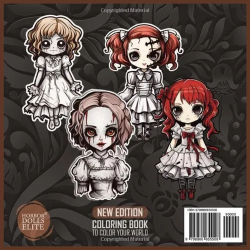 Vista 2 de Cute and Creepy Dolls Colouring Book for Adults and Teens Gore & Haunting Designs of Creepy Baby Dolls Halloween Colouring Book for Horror Fans to