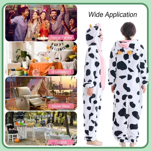 Vista 5 de Pijama unisex de animal para adultos, para Halloween, cosplay, mujeres, niñas, hombres y niños, ropa de dormir para el hogar