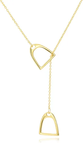 Vista 11 de YFN Collar Lariat con estribos de caballo dobles de plata de ley 925, regalo para mujeres Un collar de caballo