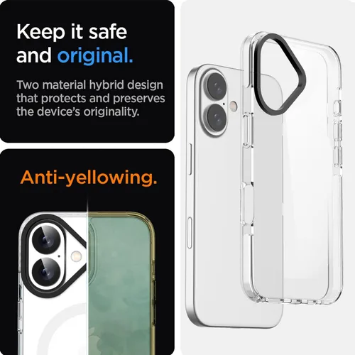 Vista 4 de AICase Funda protectora para iPhone 16 compatible con iPhone 16, delgada, ligera, transparente [no amarillenta] Diseño vibrante