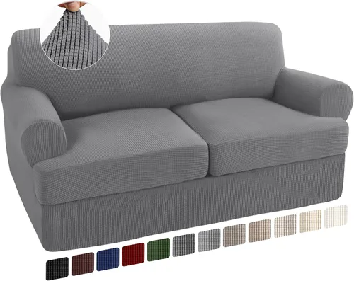 Vista 35 de Turquoize Funda para sillón con cojín en forma de T para sala de estar, funda elástica para sofá, funda suave para sillón, fundas de muebles