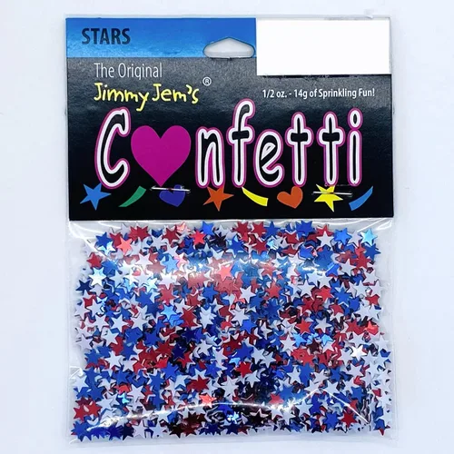 Vista 2 de Confetti Star 1/4" Rojo, Blanco, Azul - Media libra (8 oz) #8516 Q08 Liberty Mix