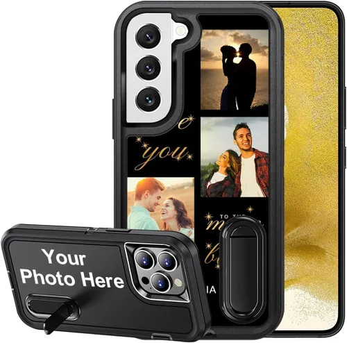Vista 28 de Funda de teléfono personalizada para Samsung Galaxy S22 5G, funda con soporte incorporado/función atril, cubierta de protección resistente a