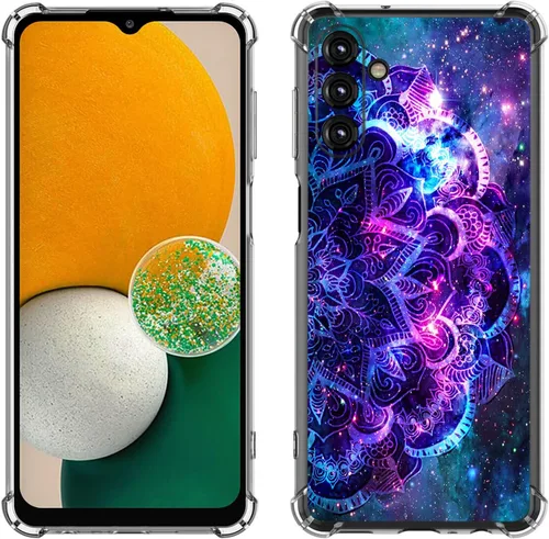 Vista 22 de Samsung Galaxy A14 5G - Funda para teléfono celular, diseño de flores de mariposa azul, a prueba de golpes, TPU con bordes elevados, compatible