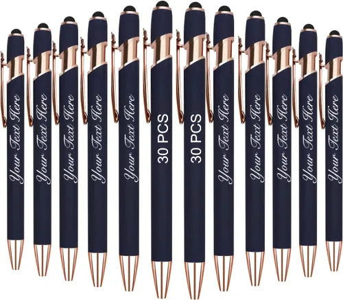 Vista 30 de 10 bolígrafos personalizados con nombre y texto para mujeres y hombres, bolígrafos personalizados con grabado gratis, regalos para negocios