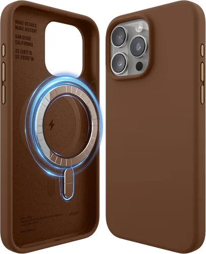 Vista 7 de elago - Carcasa magnética de silicona para iPhone 15, color negro Compatible con MagSafe, imanes integrados, silicona de agarre suave, a prueba