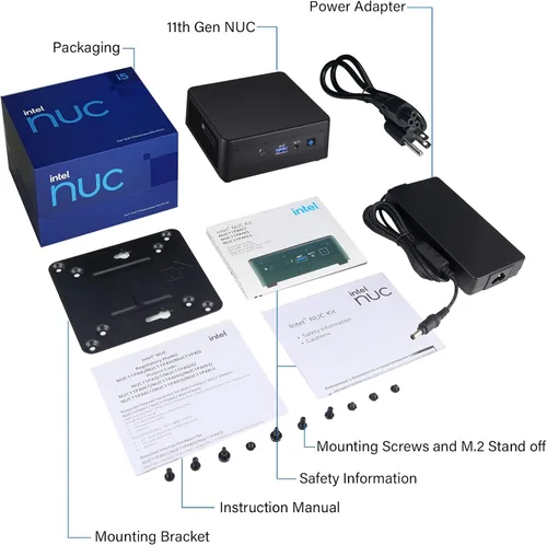 Vista 7 de Intel NUC 11 NUC11PAHI5 Panther Canyon Mini PC, Core i5-1135G7, 16 GB de RAM, 512 GB SSD, Mini computadoras Windows 11 Pro para oficina en casa