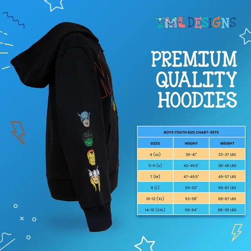 Vista 6 de Marvel Superheroes - Sudadera con capucha para niños, disfraz de Spider-Man y Vengadores, para cosplay, para niños